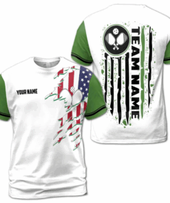 Áo Pickleball cổ tròn phối cờ Mỹ